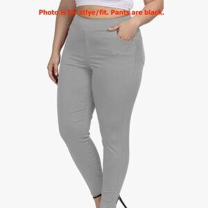 Black Allegrace Plus Size Stretch Slim Fit Pull-on High Waist Pants Size 22W